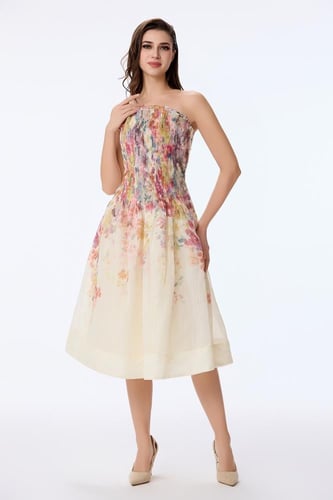 فستان اورغنزا بنقشة الوان