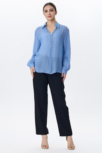 بلوزة ازرق فضفاضة