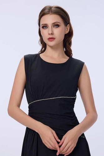 فستان كريب بثنيات