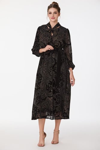 فستان طبع مخمل