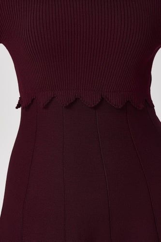 فستان استرتش عنابي