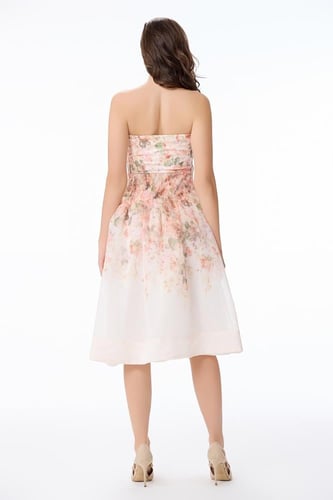 فستان اورغنزا بنقشة الورد