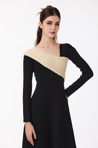 فستان صوف ناعم استرتش