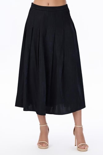 تنورة أسود كلوش كسرات