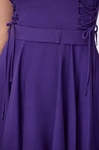 فستان كتان بنفسجي مع كريستال