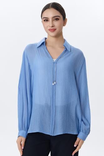 بلوزة ازرق فضفاضة