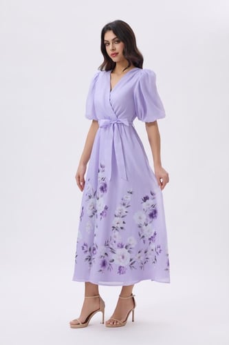 فستان ميدي بنفسجي مورد | Prando