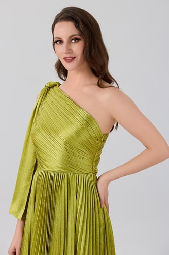 فستان ستان بليسية مع كريستال