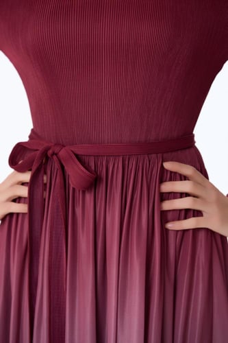 فستان شيفون مع هدب