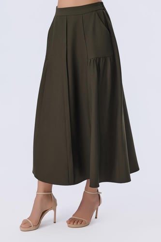 تنورة زيتي مدرسي متوسط