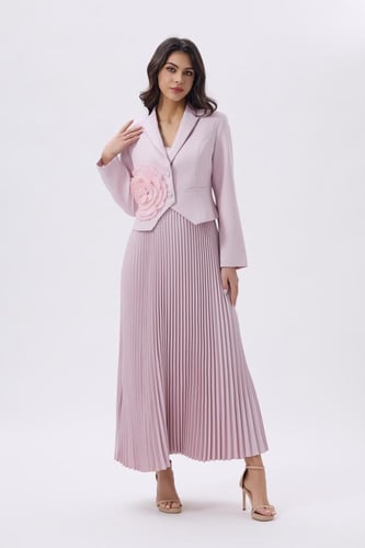 فستان زهري قطعتين