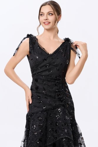 فستان اسود تول