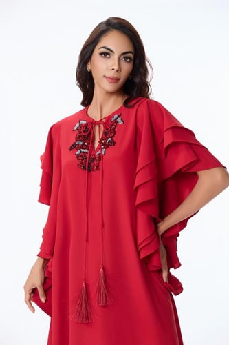 جلابية كريب مع ترتر