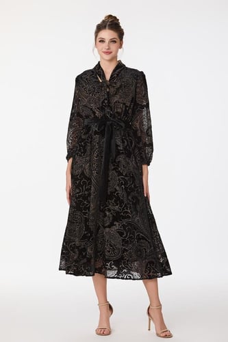 فستان طبع مخمل