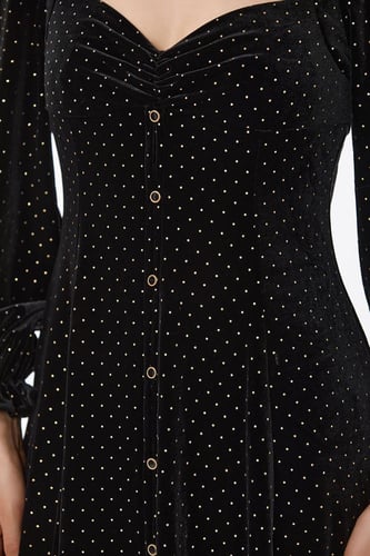 فستان مخمل أسود