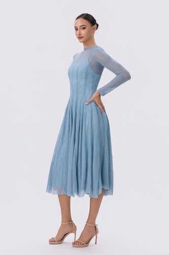 فستان ازرق ميدي