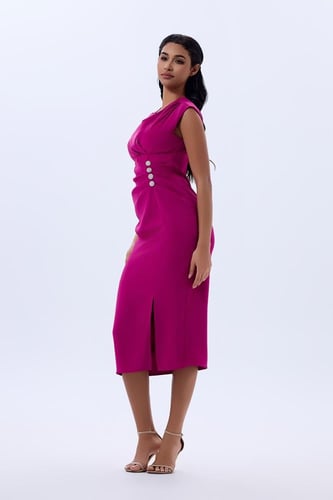 فستان كريب فوشي