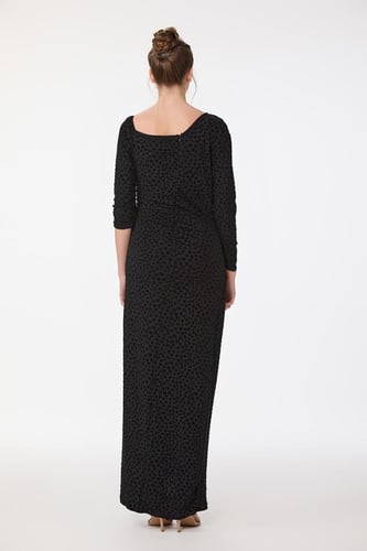 فستان طبع مخمل بنقشة الفهد