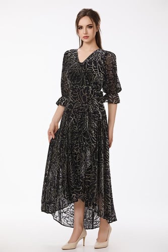 فستان طبع مخمل