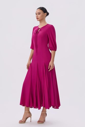 فستان ماكسي فوشي