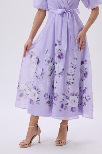 فستان ميدي بنفسجي مورد | Prando