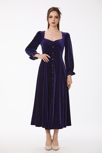 فستان مخمل بنفسجي