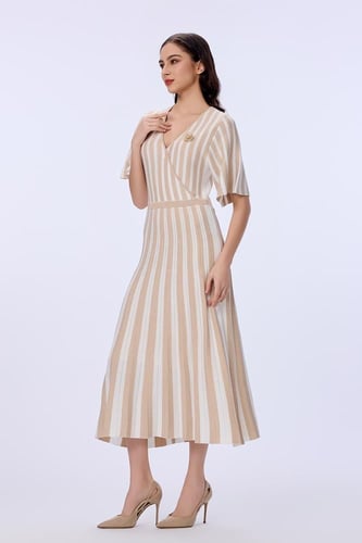 فستان استرتش مقلم