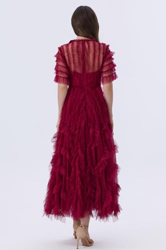 فستان عنابي