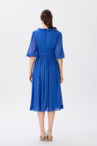 فستان شيفون ازرق ملكي