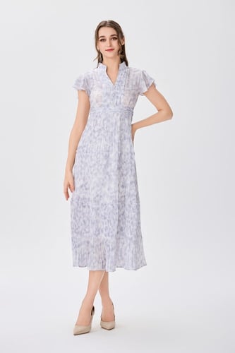 فستان شيفون بنقشة الزهر اليلكي