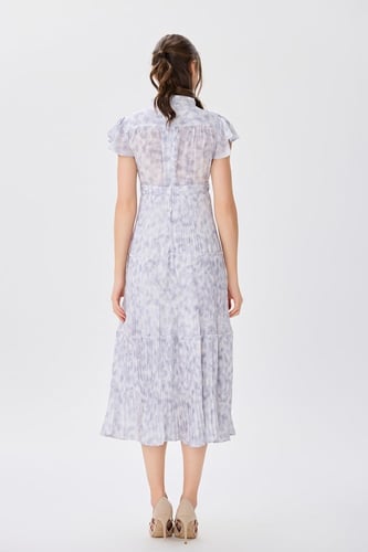 فستان شيفون بنقشة الزهر اليلكي