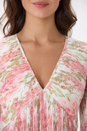 فستان بليسيه بنقشة الورد