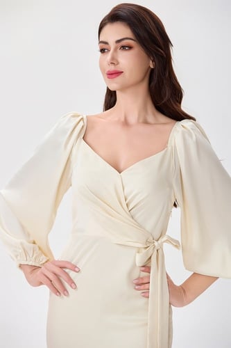 فستان ستان بيج