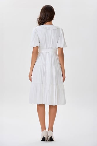 فستان سادة ميدي