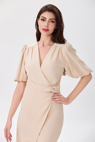 فستان كريب بيج بقصة كلاسيكية