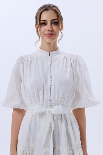 فستان شيفون مطرز