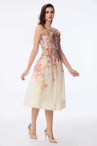 فستان اورغنزا بنقشة الوان