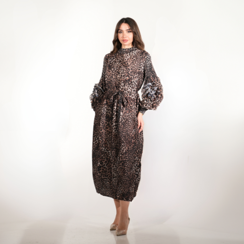 فستان بليسية بنقشة الفهد