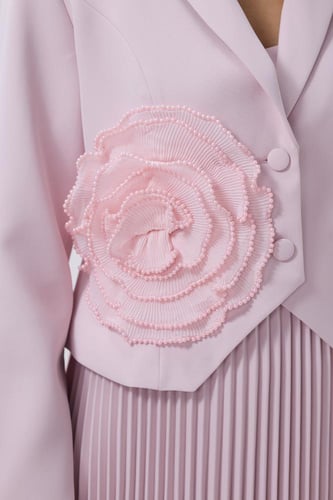 فستان زهري قطعتين