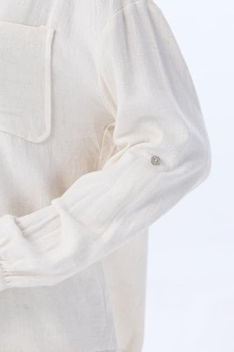 بلوزة كاجوال بجيوب أمامية