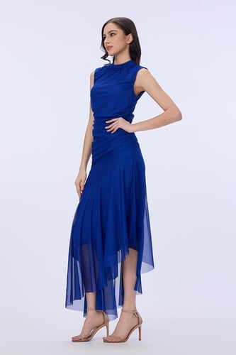 فستان شيفون بثنيات