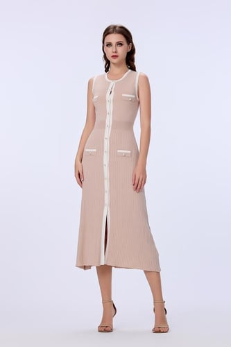 فستان استريتش باودر بينك