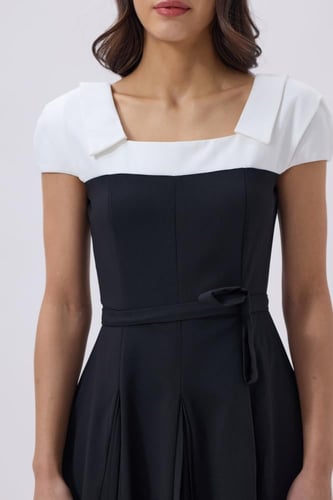 فستان اسود ميدي