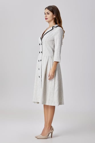 فستان تويد رمادي