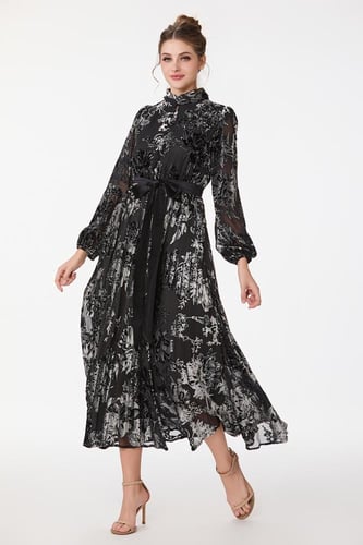 فستان طبع مخمل