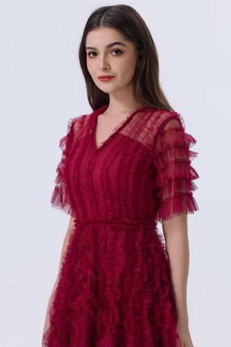 فستان عنابي