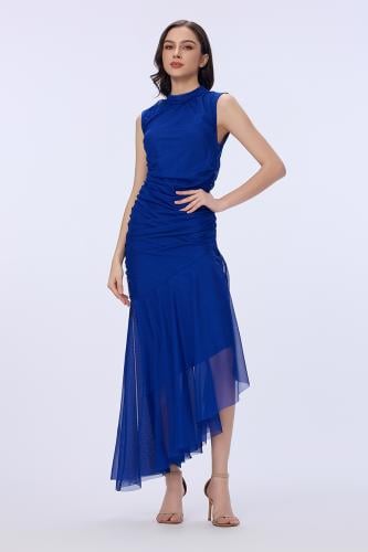 فستان شيفون بثنيات