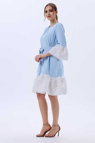 فستان سماوي كريب اورغنزا