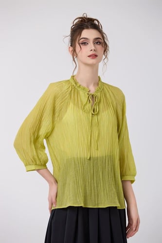 بلوزة شيفون كبوي مع كريستال