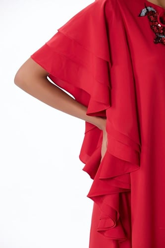 جلابية كريب مع ترتر